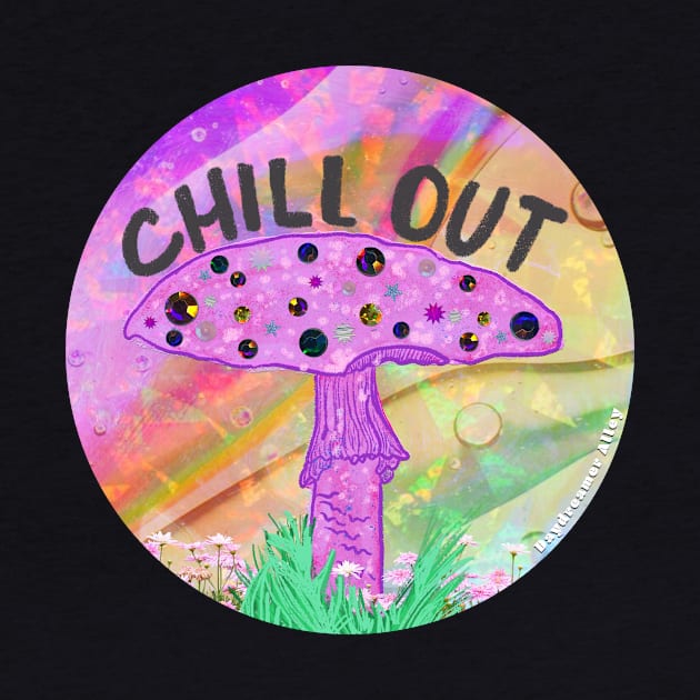 Chill Out Mushroom with Gems and Sequins by DaydreamerAlley